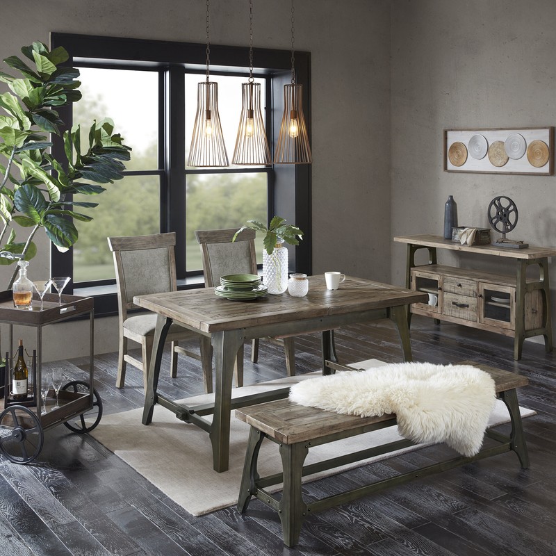 Rillie Butterfly Leaf Pine Solid Wood Dining Table