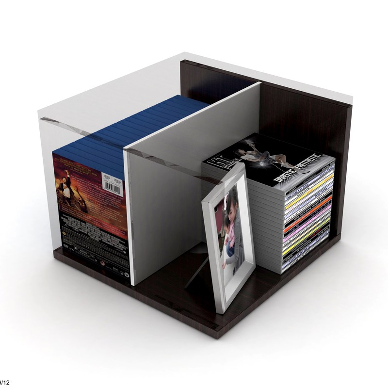 Rotating Multimedia Cube Storage Tower