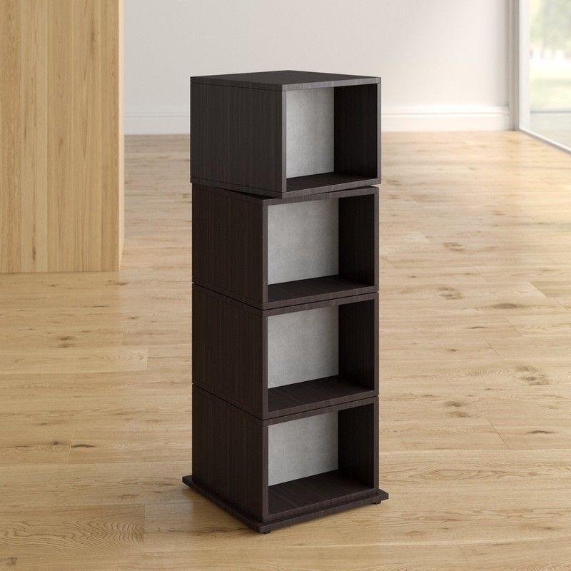 Rotating Multimedia Cube Storage Tower