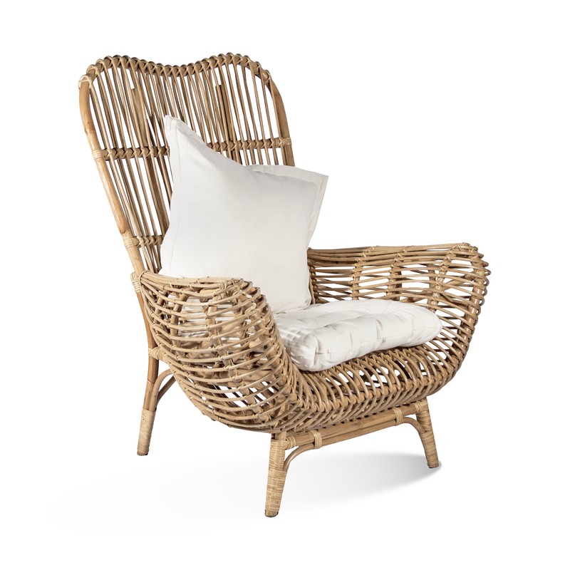 Round Back Rattan Patio Chair