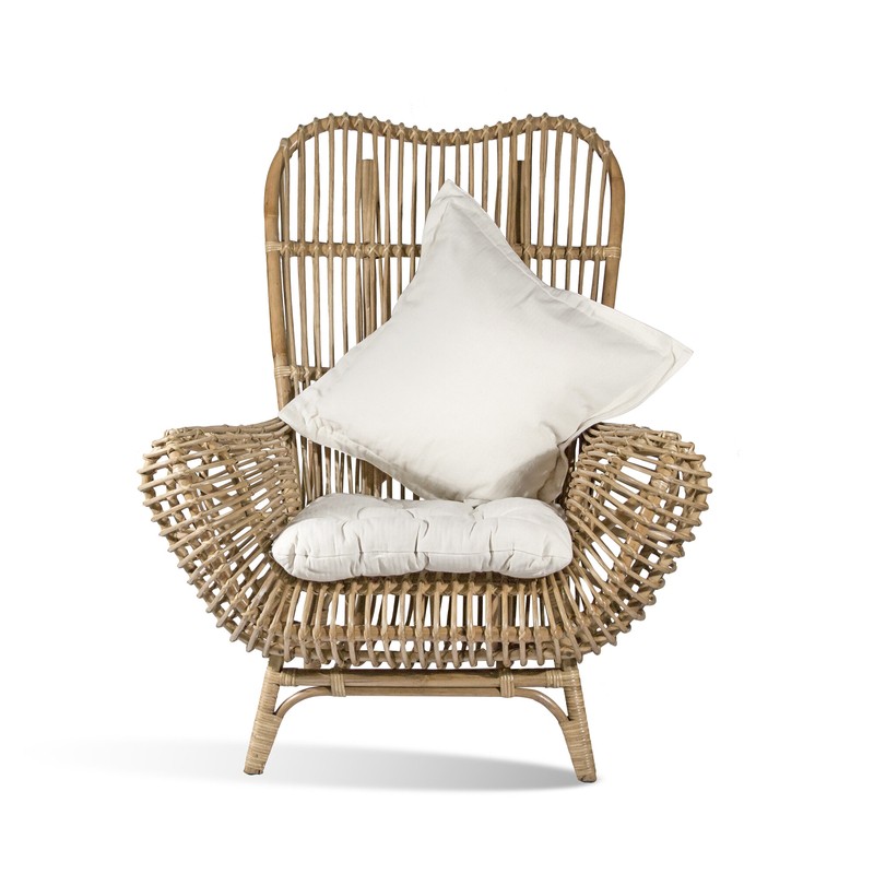 Round Back Rattan Patio Chair
