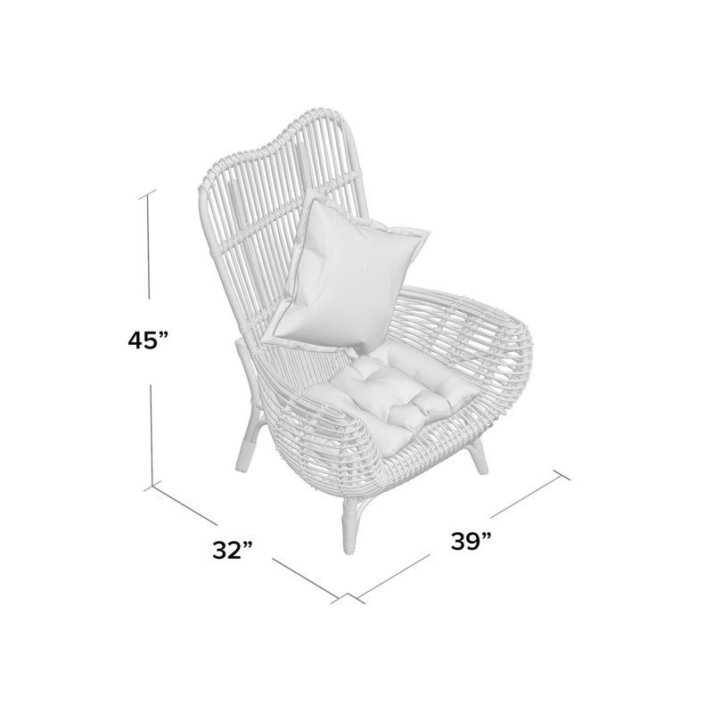 Round Back Rattan Patio Chair