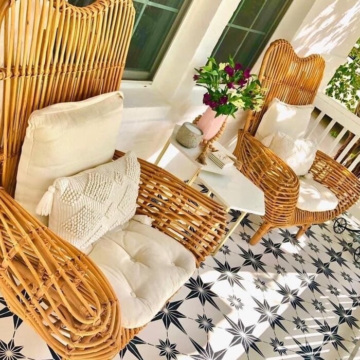Round Back Rattan Patio Chair
