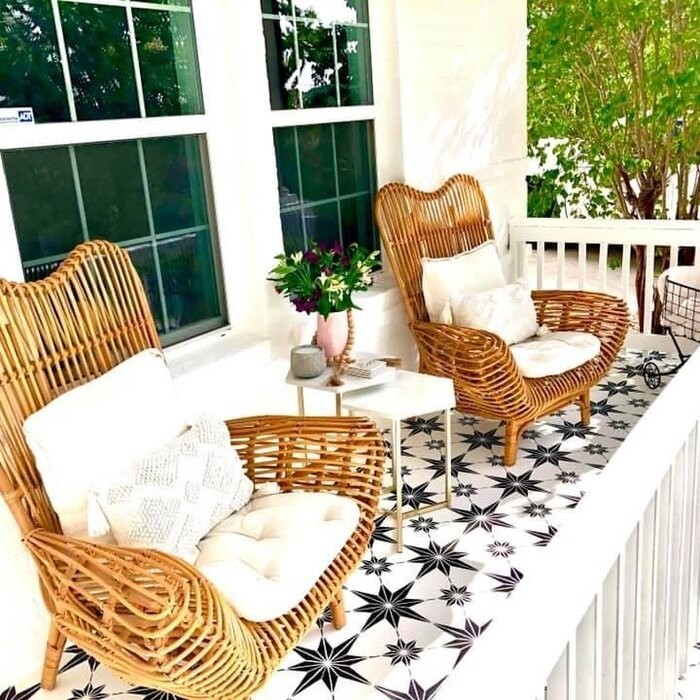 Round Back Rattan Patio Chair