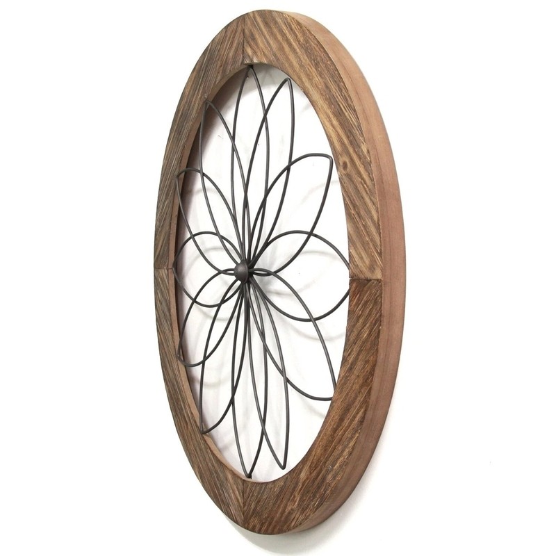 Round Medallion Wood and Metal Wall Décor