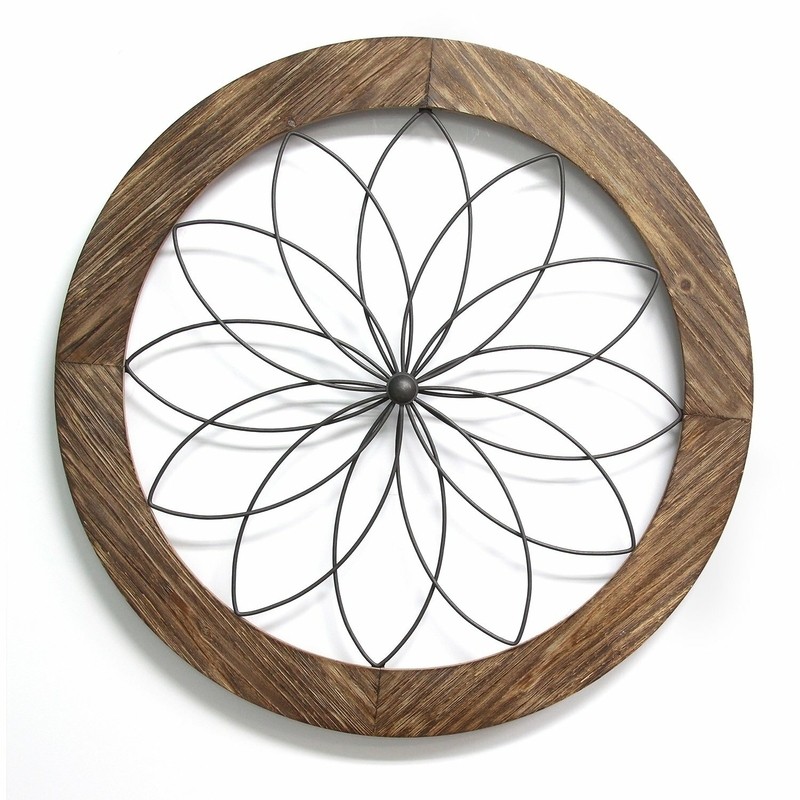 Round Medallion Wood and Metal Wall Décor