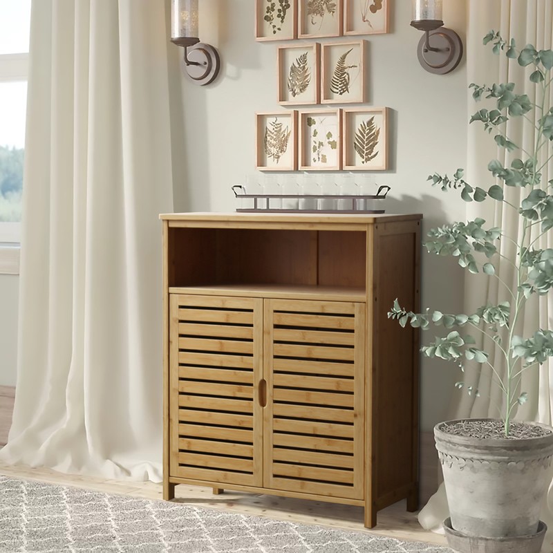 Rozella 25.8'' W x 31.9'' H x 12.2'' D Solid Wood Free-Standing Bathroom Cabinet