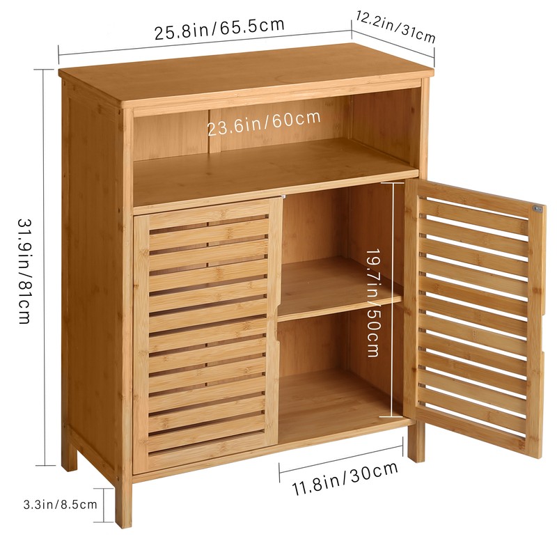 Rozella 25.8'' W x 31.9'' H x 12.2'' D Solid Wood Free-Standing Bathroom Cabinet