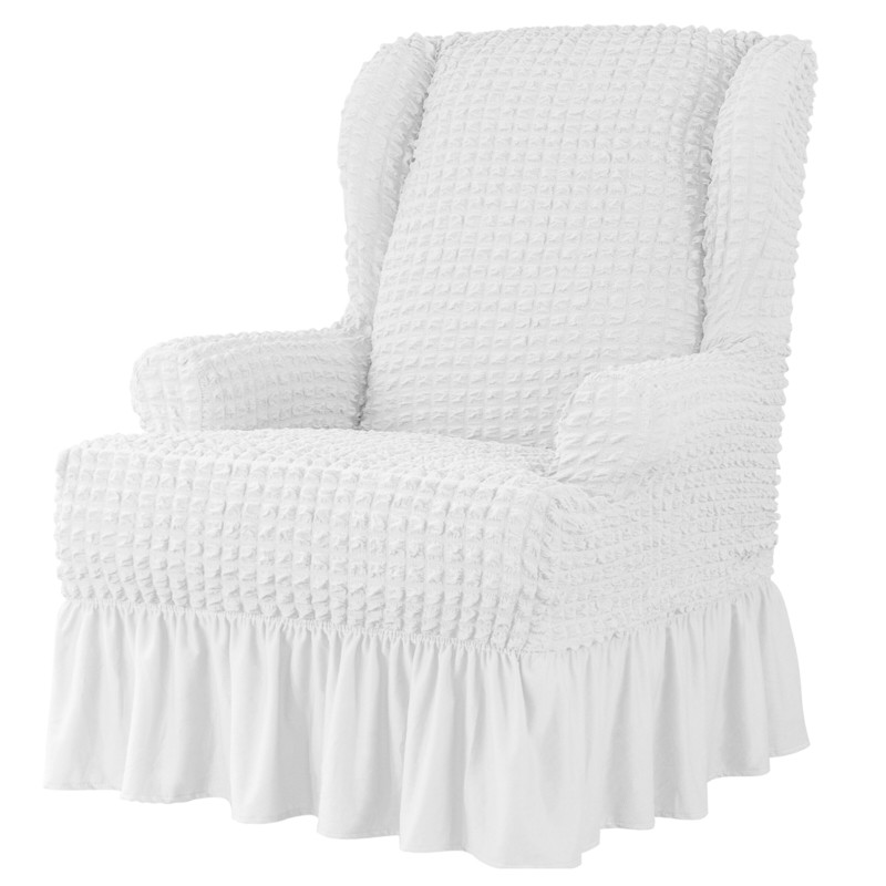 Ruffle Skirt Country Style T-Cushion Wingback Slipcover