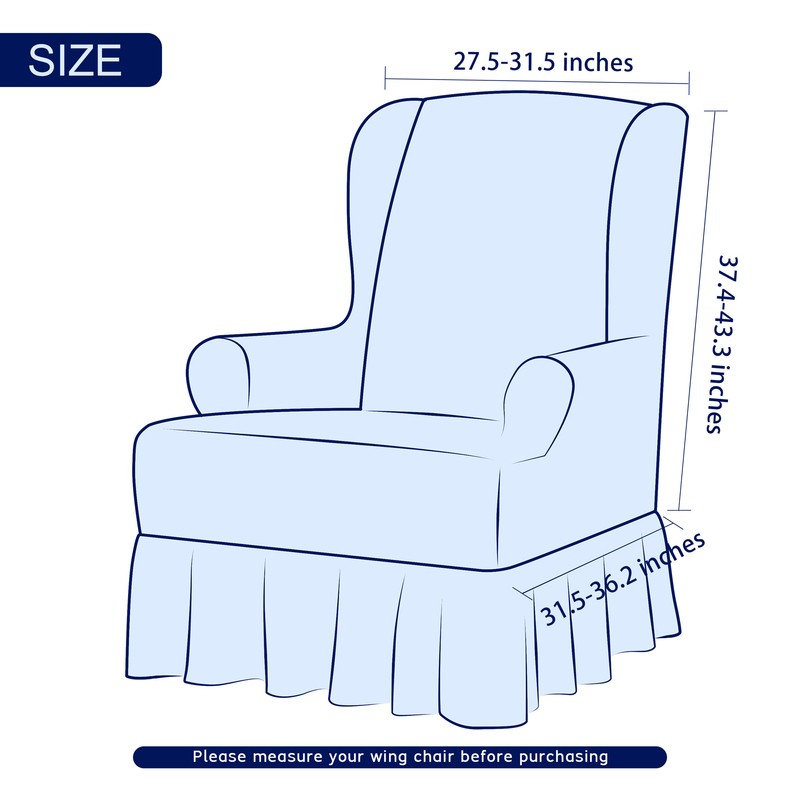 Ruffle Skirt Country Style T-Cushion Wingback Slipcover