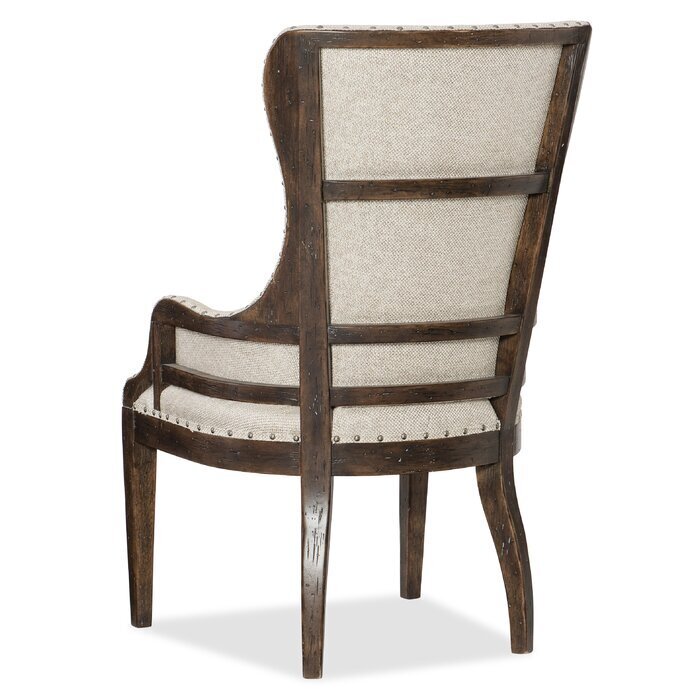 Rustic High Back Dining Chairs with Arms