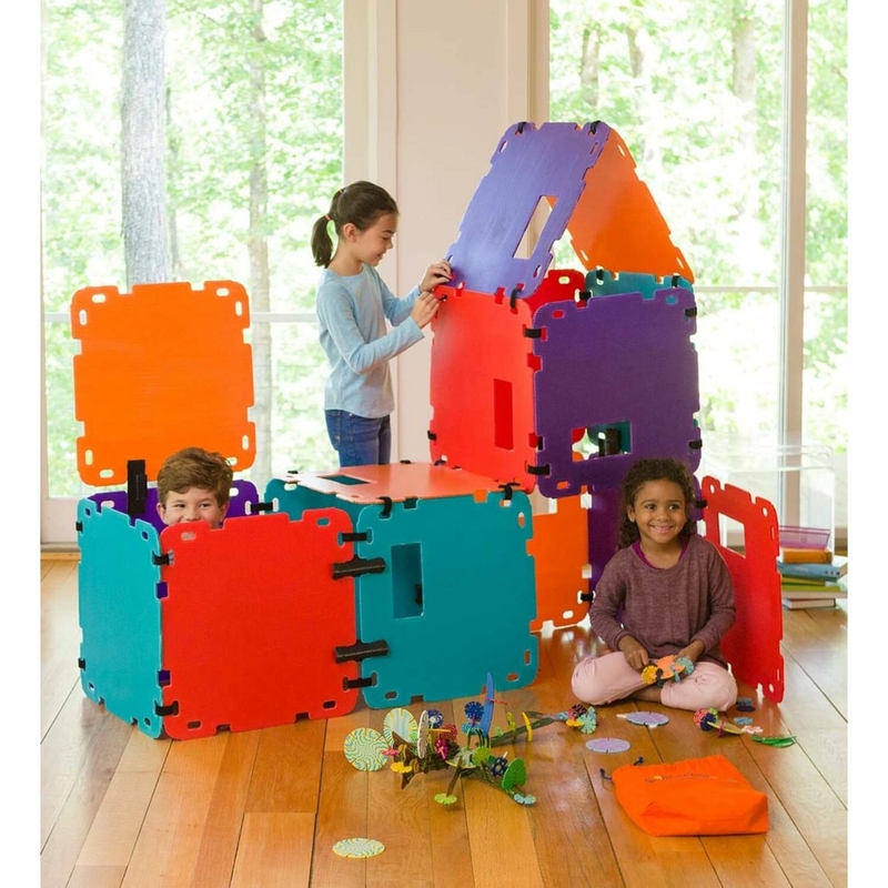 Safe Fantasy Fort 1.8'x 1.8' Indoor/Outdoor Plastic DIY Playhouse Kit