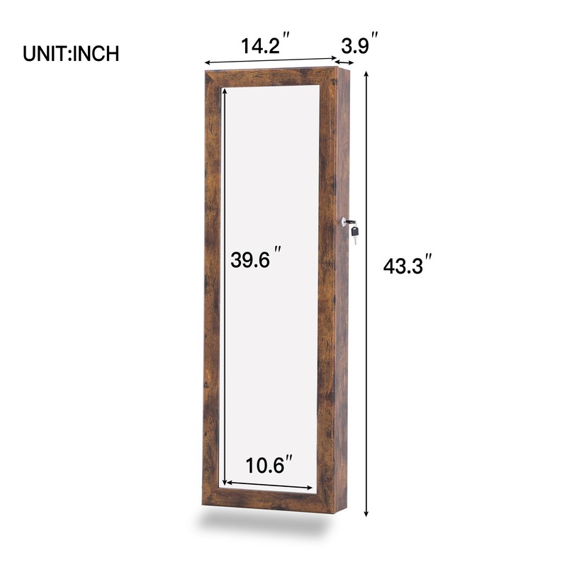 Salesville 47.24'' Wide Jewelry Armoire with Mirror