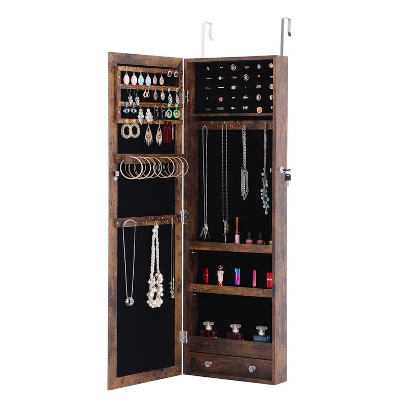 Salesville 47.24'' Wide Jewelry Armoire with Mirror