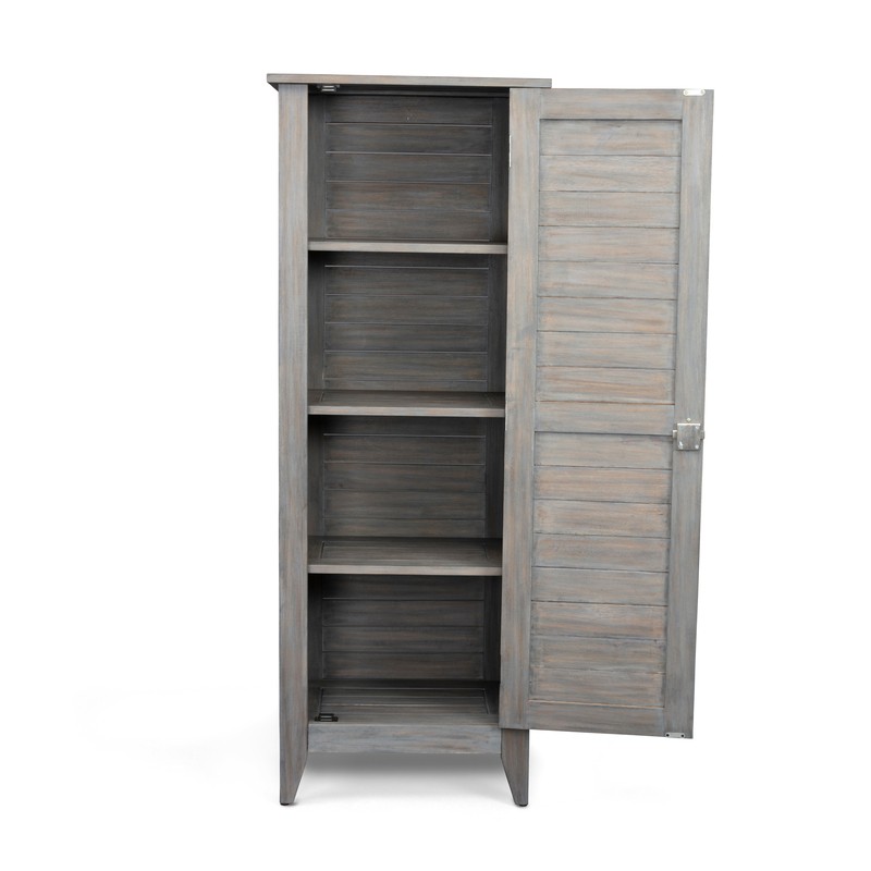 Sand & Stable™ Amagansett 104.73 Gallons Gallon Water Resistant Acacia Solid Wood Cabinet Deck Box with Lock