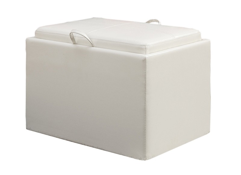 Saribel 24'' Wide Faux Leather Rectangle Standard Ottoman with Storage