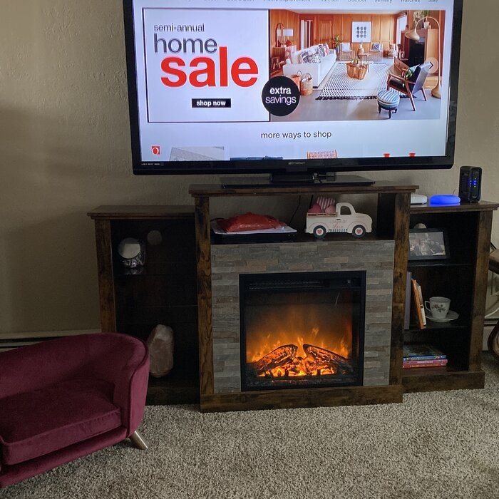 Scribner TV Stand for TVs up to 65" with Fireplace Included