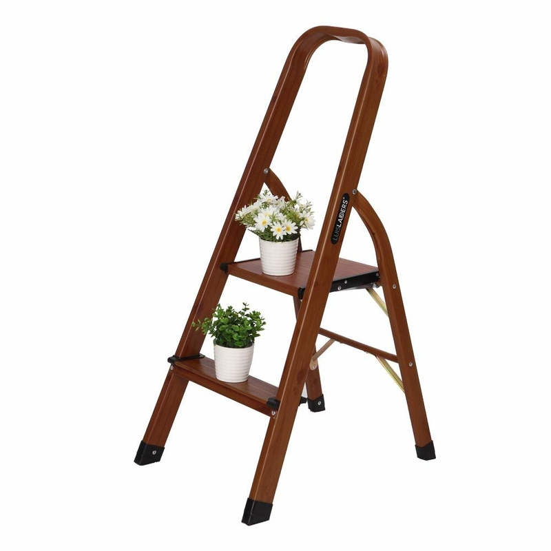 Seberg 2 Step Wood Step Stool with 300 lb. Load Capacity