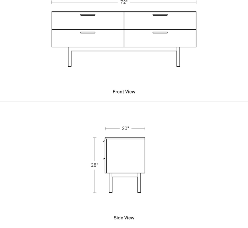 Shale 4 Drawer Double Dresser