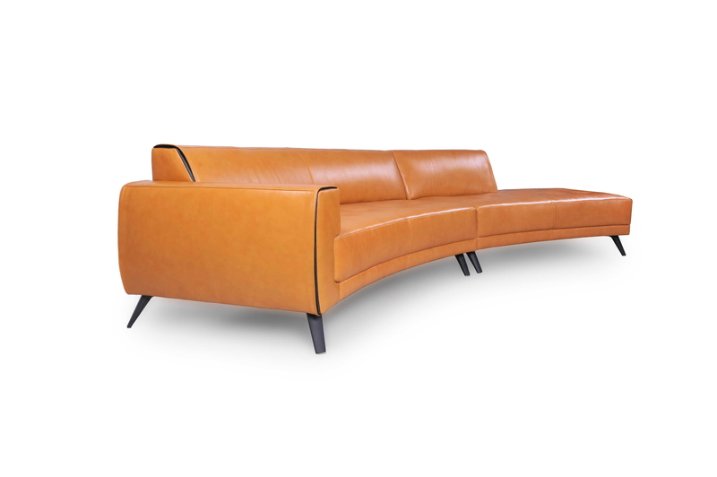 Shandel 130" Wide Genuine Leather Symmetrical Modular Corner Sectional