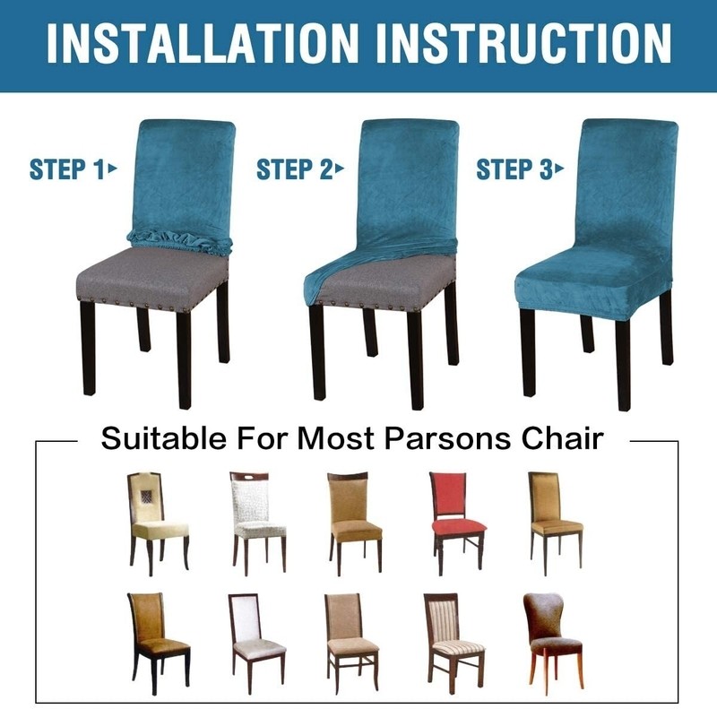 Soft Thick Solid Box Cushion Dining Chair Slipcover