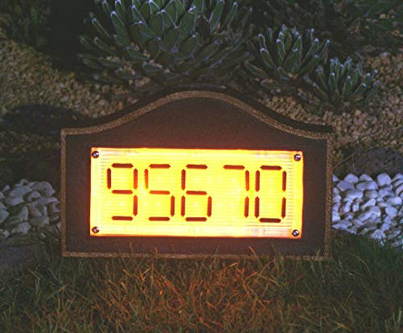 Solar Powered House Address Plaque Frame