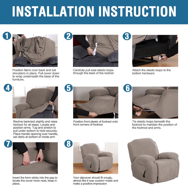 Spandex Box Cushion Sectional Slipcover