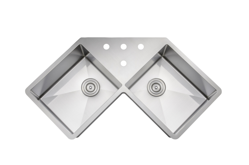 Specialty Series Butterfly Corner 44" L x 24" W Double Basin Undermount Kitchen Sink