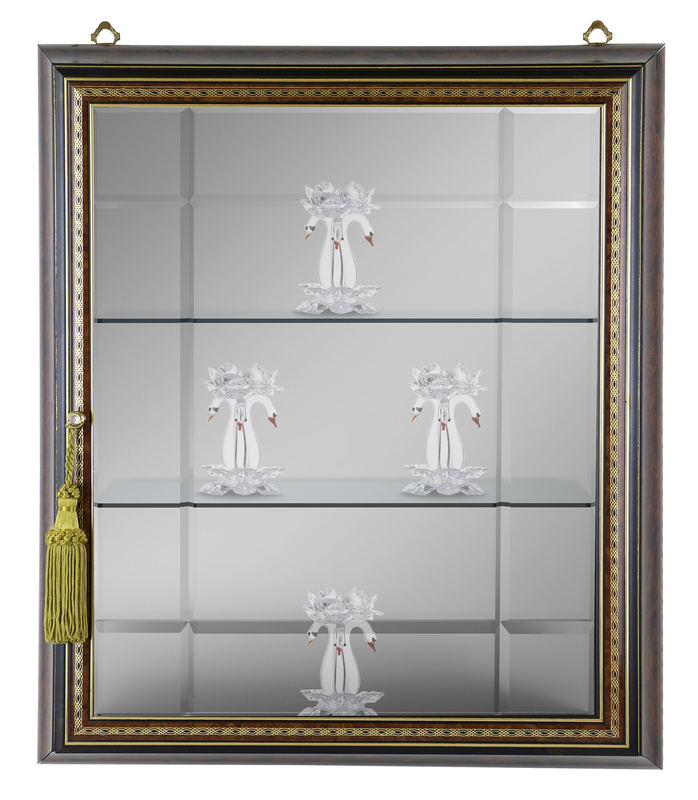 Stolle 17'' Wide Solid Wood Mirrored Back Curio Cabinet