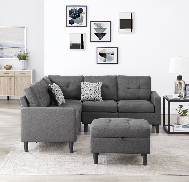 Strattanville 80" Wide Reversible Modular Corner Sectional with Ottoman