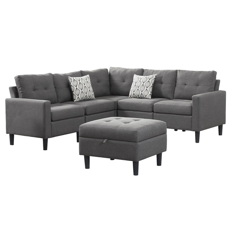 Strattanville 80" Wide Reversible Modular Corner Sectional with Ottoman