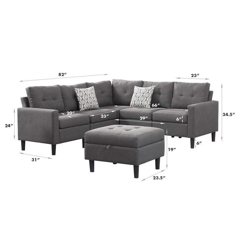 Strattanville 80" Wide Reversible Modular Corner Sectional with Ottoman