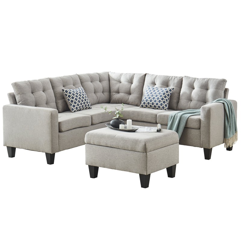 Strattanville 80" Wide Reversible Modular Corner Sectional with Ottoman