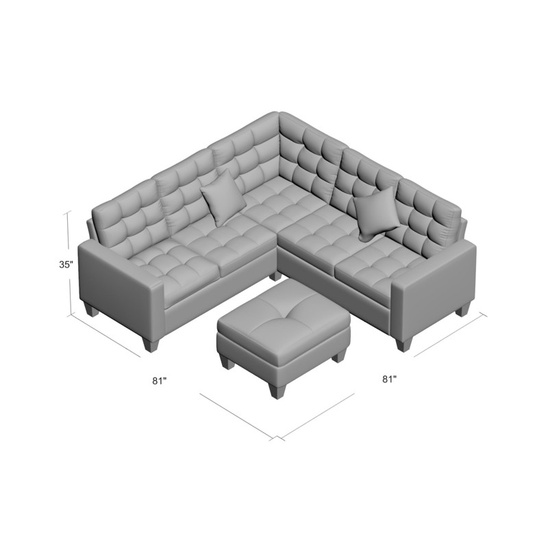 Strattanville 80" Wide Reversible Modular Corner Sectional with Ottoman