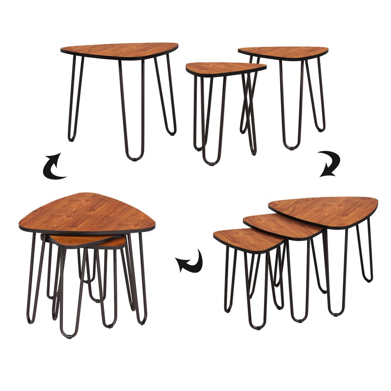Summerall Nesting Coffee Tables, Set Of 3 End Side Tables Modern Furniture Decor Table Sets, Sturdy And Easy Assembly, Accent Furniture In Home Office