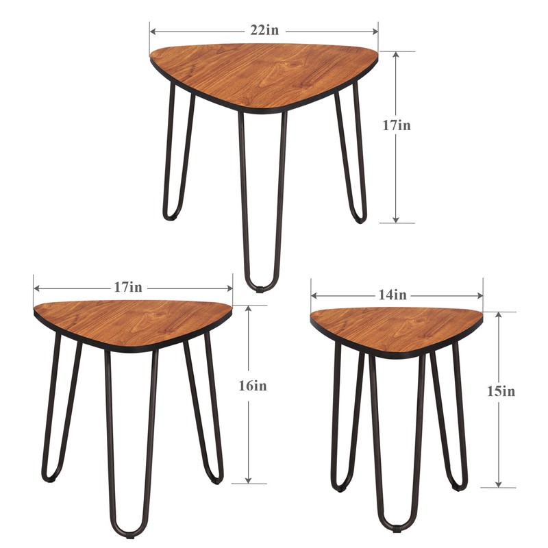 Summerall Nesting Coffee Tables, Set Of 3 End Side Tables Modern Furniture Decor Table Sets, Sturdy And Easy Assembly, Accent Furniture In Home Office