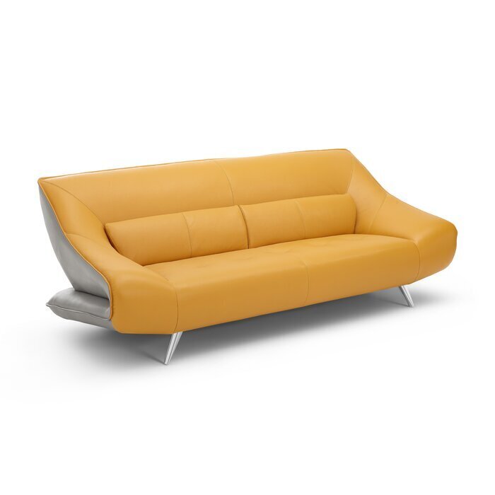 Super Modern Yellow Leather Couch 