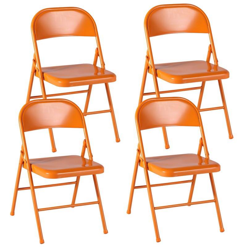 Symple Stuff Christie Steel Padded Stackable Folding Chair Set of 4