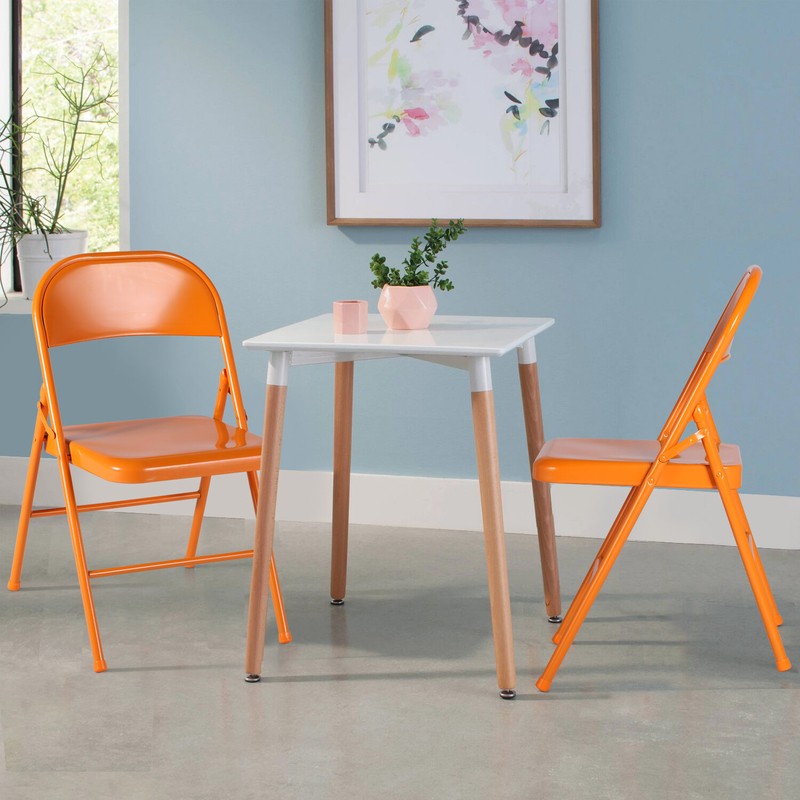 Symple Stuff Christie Steel Padded Stackable Folding Chair Set of 4