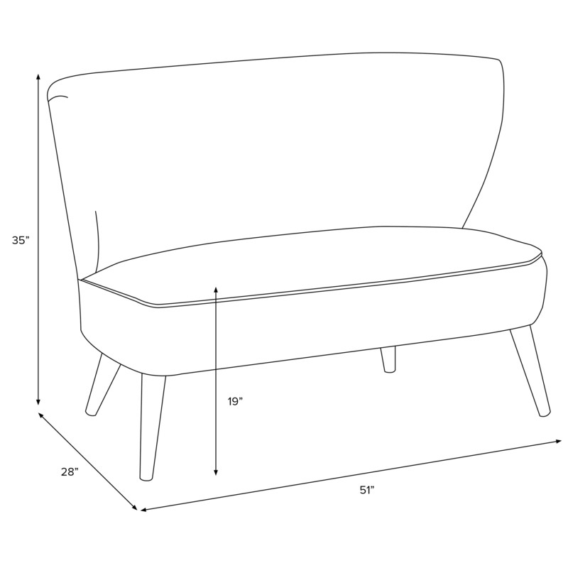 Tadley 51'' Cotton Armless Settee