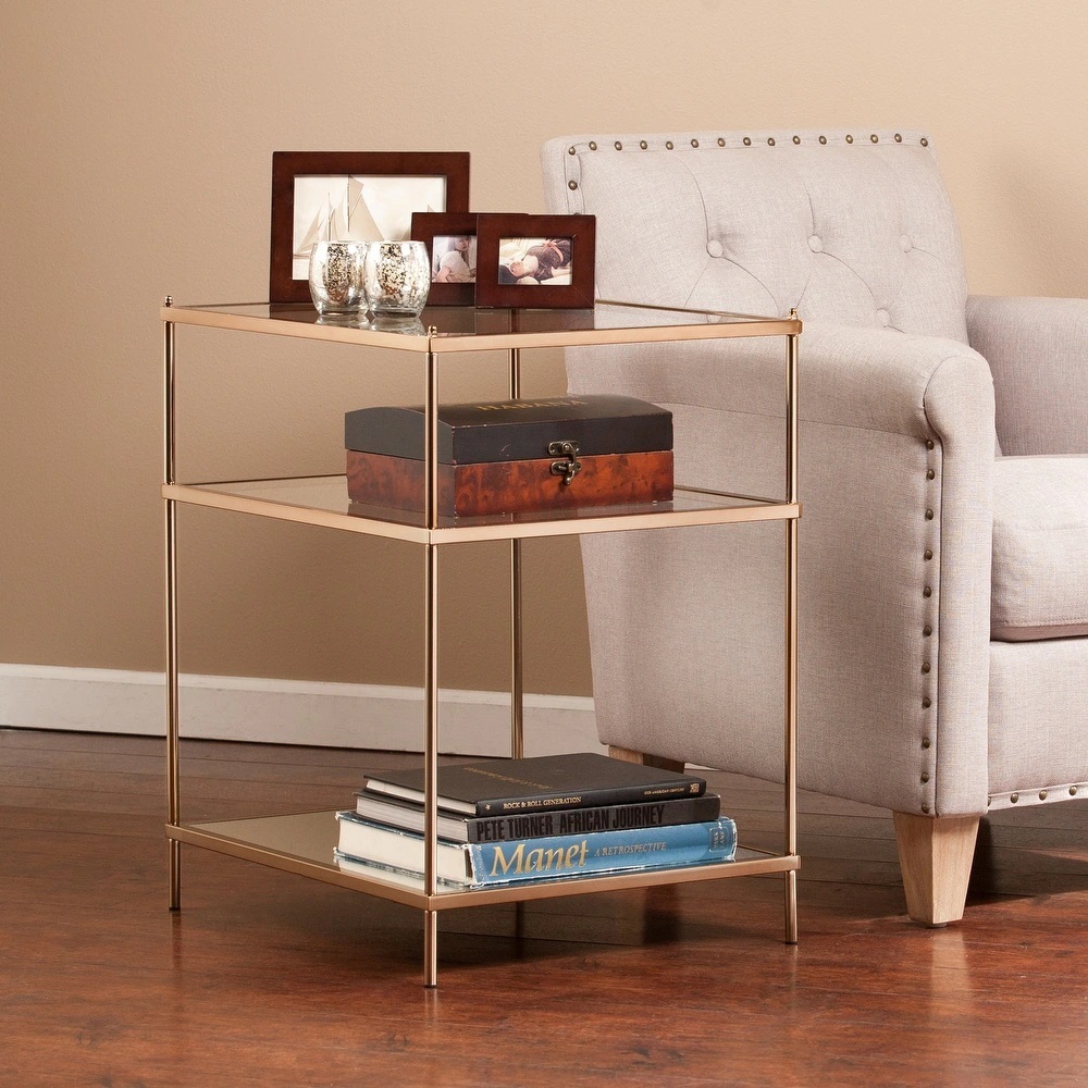 Three Tier Glass Top Side Table