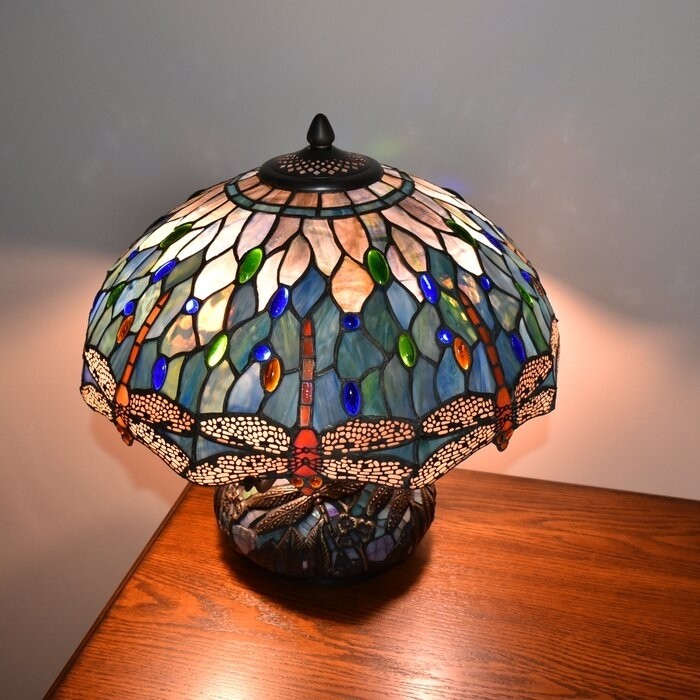 Tiffany Style Dragonfly 16" Table Lamp