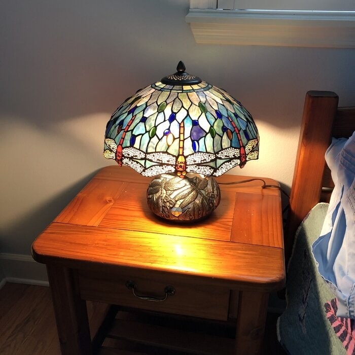 Tiffany Style Dragonfly 16" Table Lamp