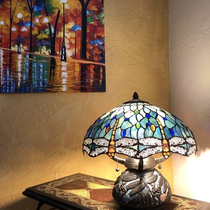 Tiffany Style Dragonfly 16" Table Lamp