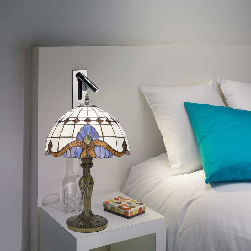 Tiffany Table Lamp - Handmade Antique Baroque Tiffany Desk Lamp For Living Room Bedroom Desk Coffee Bar Art Decoration (Bulb Not Included)