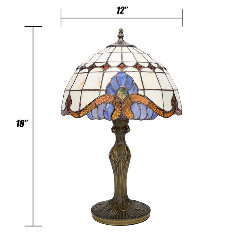 Tiffany Table Lamp - Handmade Antique Baroque Tiffany Desk Lamp For Living Room Bedroom Desk Coffee Bar Art Decoration (Bulb Not Included)