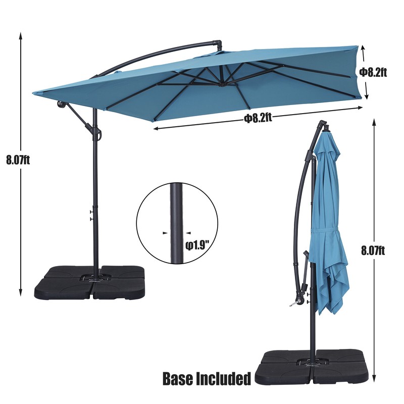 Tilda 98.4252'' Square Cantilever Umbrella