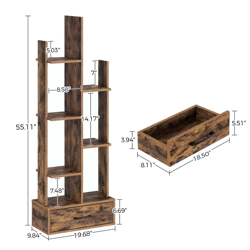 Todi 55.11'' H x 19.68'' W Standard Bookcase