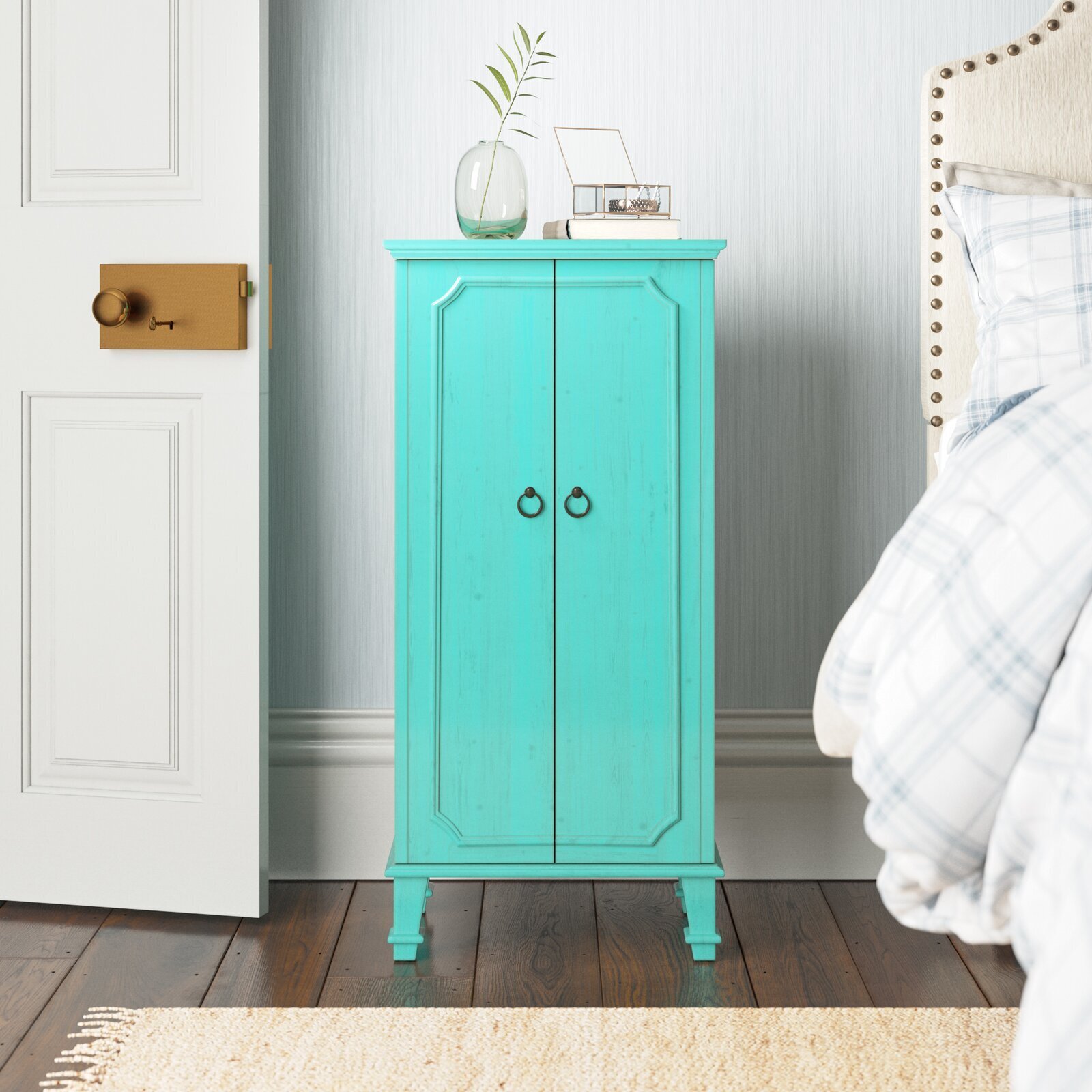 Turquoise 2 Door Small Armoire 