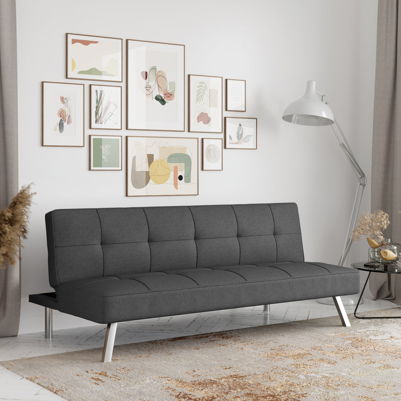 Twin 66.1'' Wide Tufted Back Convertible Sofa